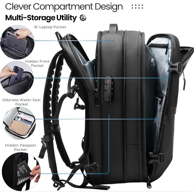 Vacuum Seal Travel Backpack (Black)