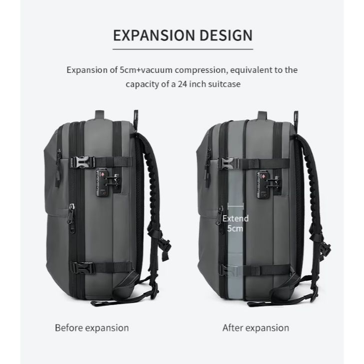 Vacuum Seal Travel Backpack (Black)