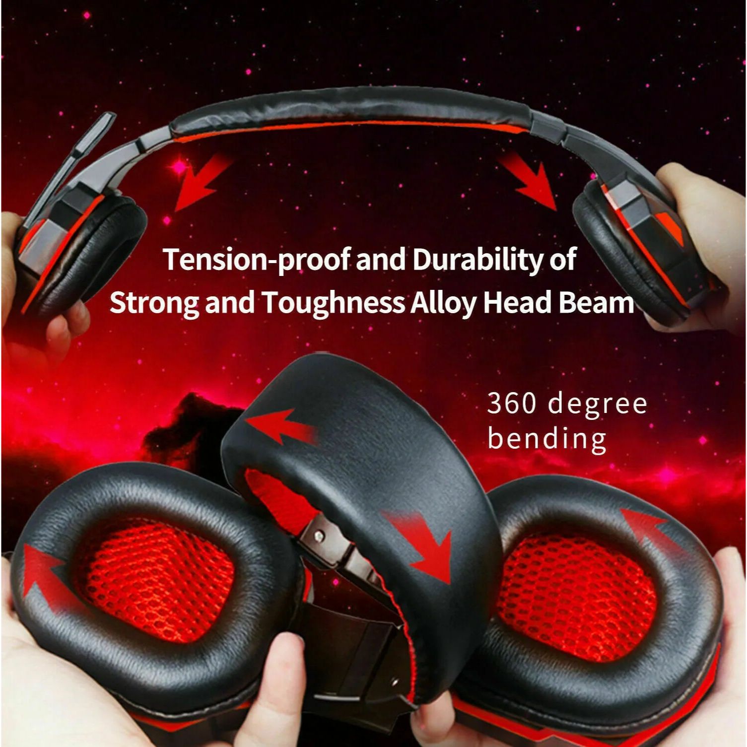 3.5mm Gaming Headset Mic LED Headphones