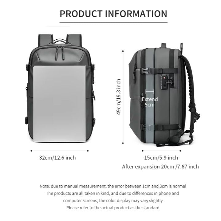Vacuum Seal Travel Backpack (Black)