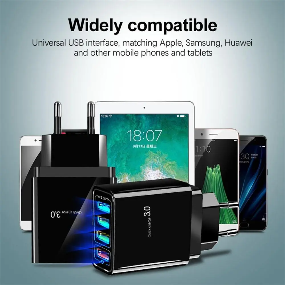4-Port Fast Charging Universal Voltage Adapter