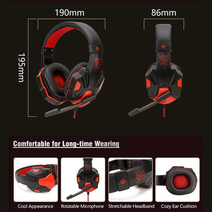 3.5mm Gaming Headset Mic LED Headphones