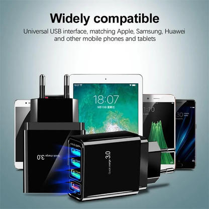 4-Port Fast Charging Universal Voltage Adapter